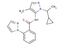 N-[1-(1-cyclopropylethyl)-4-methyl-1H-pyrazol-5-yl]-2-(1H-pyrazol-1-yl)benzamide