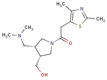 {(3R*,4R*)-4-[(dimethylamino)methyl]-1-[(2,4-dimethyl-1,3-thiazol-5-yl)acetyl]pyrrolidin-3-yl}methanol
