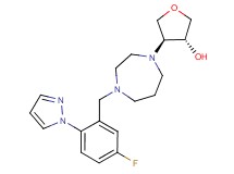(3R*,4S*)-4-{4-[5-fluoro-2-(1H-pyrazol-1-yl)benzyl]-1,4-diazepan-1-yl}tetrahydrofuran-3-ol