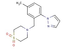 4-[5-methyl-2-(1H-pyrazol-1-yl)benzyl]thiomorpholine 1,1-dioxide