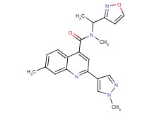 N-(1-isoxazol-3-ylethyl)-N,7-dimethyl-2-(1-methyl-1H-pyrazol-4-yl)quinoline-4-carboxamide