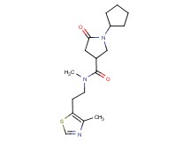 1-cyclopentyl-N-methyl-N-[2-(4-methyl-1,3-thiazol-5-yl)ethyl]-5-oxo-3-pyrrolidinecarboxamide