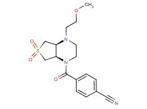 4-{[(4aS*,7aR*)-4-(2-methoxyethyl)-6,6-dioxidohexahydrothieno[3,4-b]pyrazin-1(2H)-yl]carbonyl}benzonitrile