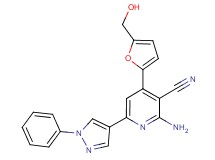 2-amino-4-[5-(hydroxymethyl)-2-furyl]-6-(1-phenyl-1H-pyrazol-4-yl)nicotinonitrile