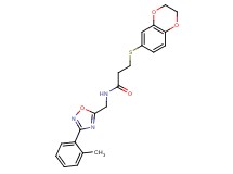 3-(2,3-dihydro-1,4-benzodioxin-6-ylthio)-N-{[3-(2-methylphenyl)-1,2,4-oxadiazol-5-yl]methyl}propanamide