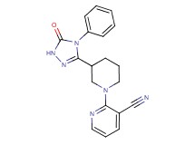 2-[3-(5-oxo-4-phenyl-4,5-dihydro-1H-1,2,4-triazol-3-yl)-1-piperidinyl]nicotinonitrile