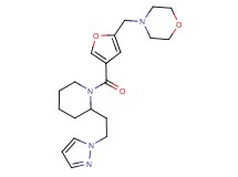 4-{[4-({2-[2-(1H-pyrazol-1-yl)ethyl]-1-piperidinyl}carbonyl)-2-furyl]methyl}morpholine
