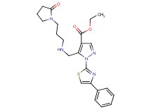 ethyl 5-({[3-(2-oxo-1-pyrrolidinyl)propyl]amino}methyl)-1-(4-phenyl-1,3-thiazol-2-yl)-1H-pyrazole-4-carboxylate