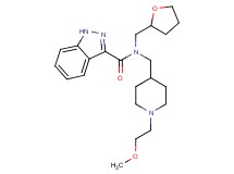 N-{[1-(2-methoxyethyl)-4-piperidinyl]methyl}-N-(tetrahydro-2-furanylmethyl)-1H-indazole-3-carboxamide