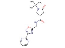 1-tert-butyl-5-oxo-N-{[3-(2-pyrimidinyl)-1,2,4-oxadiazol-5-yl]methyl}-3-pyrrolidinecarboxamide