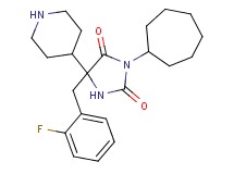 3-cycloheptyl-5-(2-fluorobenzyl)-5-piperidin-4-ylimidazolidine-2,4-dione