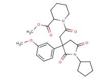 methyl 1-{[1-cyclopentyl-3-(3-methoxyphenyl)-2,5-dioxo-3-pyrrolidinyl]acetyl}-2-piperidinecarboxylate
