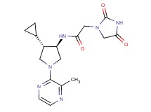 N-[(3R*,4S*)-4-cyclopropyl-1-(3-methyl-2-pyrazinyl)-3-pyrrolidinyl]-2-(2,4-dioxo-1-imidazolidinyl)acetamide