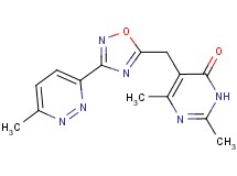 2,6-dimethyl-5-{[3-(6-methyl-3-pyridazinyl)-1,2,4-oxadiazol-5-yl]methyl}-4(3H)-pyrimidinone