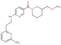 5-{[3-(methoxymethyl)-1-piperidinyl]carbonyl}-N-[2-(6-methyl-2-pyridinyl)ethyl]-2-pyridinamine