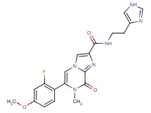 6-(2-fluoro-4-methoxyphenyl)-N-[2-(1H-imidazol-4-yl)ethyl]-7-methyl-8-oxo-7,8-dihydroimidazo[1,2-a]pyrazine-2-carboxamide