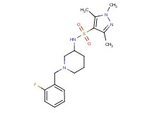 N-[1-(2-fluorobenzyl)-3-piperidinyl]-1,3,5-trimethyl-1H-pyrazole-4-sulfonamide