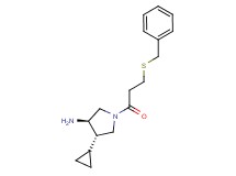 (3R*,4S*)-1-[3-(benzylthio)propanoyl]-4-cyclopropylpyrrolidin-3-amine