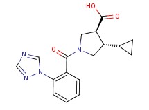 (3S*,4S*)-4-cyclopropyl-1-[2-(1H-1,2,4-triazol-1-yl)benzoyl]pyrrolidine-3-carboxylic acid