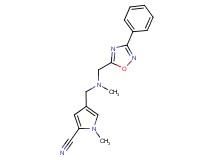1-methyl-4-({methyl[(3-phenyl-1,2,4-oxadiazol-5-yl)methyl]amino}methyl)-1H-pyrrole-2-carbonitrile