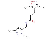 3-(3,5-dimethylisoxazol-4-yl)-N-[(1,3-dimethyl-1H-pyrazol-5-yl)methyl]propanamide