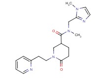 N-methyl-N-[(1-methyl-1H-imidazol-2-yl)methyl]-6-oxo-1-[2-(2-pyridinyl)ethyl]-3-piperidinecarboxamide