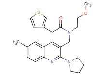 N-(2-methoxyethyl)-N-{[6-methyl-2-(1-pyrrolidinyl)-3-quinolinyl]methyl}-2-(3-thienyl)acetamide