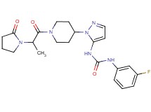 N-(3-fluorophenyl)-N'-(1-{1-[2-(2-oxo-1-pyrrolidinyl)propanoyl]-4-piperidinyl}-1H-pyrazol-5-yl)urea