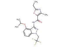 2-ethyl-N-[4-isopropoxy-1-(2,2,2-trifluoroethyl)-1H-indazol-3-yl]-4-methyl-1,3-oxazole-5-carboxamide