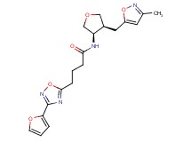 4-[3-(2-furyl)-1,2,4-oxadiazol-5-yl]-N-{(3R*,4S*)-4-[(3-methylisoxazol-5-yl)methyl]tetrahydrofuran-3-yl}butanamide