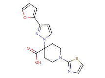 4-[3-(2-furyl)-1H-pyrazol-1-yl]-1-(1,3-thiazol-2-yl)piperidine-4-carboxylic acid