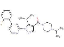 4-(2-fluorophenyl)-2-{5-isopropyl-4-[(4-isopropyl-1-piperazinyl)carbonyl]-1H-pyrazol-1-yl}pyrimidine