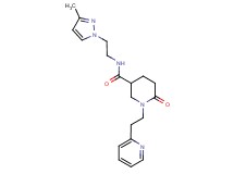 N-[2-(3-methyl-1H-pyrazol-1-yl)ethyl]-6-oxo-1-[2-(2-pyridinyl)ethyl]-3-piperidinecarboxamide