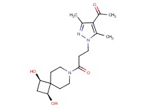 1-(1-{3-[(1R*,3S*)-1,3-dihydroxy-7-azaspiro[3.5]non-7-yl]-3-oxopropyl}-3,5-dimethyl-1H-pyrazol-4-yl)ethanone