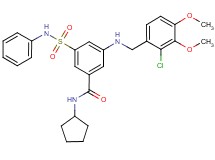 3-(anilinosulfonyl)-5-[(2-chloro-3,4-dimethoxybenzyl)amino]-N-cyclopentylbenzamide