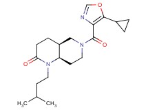 (4aS*,8aR*)-6-[(5-cyclopropyl-1,3-oxazol-4-yl)carbonyl]-1-(3-methylbutyl)octahydro-1,6-naphthyridin-2(1H)-one