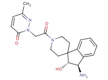 2-{2-[(2R*,3R*)-3-amino-2-hydroxy-2,3-dihydro-1'H-spiro[indene-1,4'-piperidin]-1'-yl]-2-oxoethyl}-6-methyl-3(2H)-pyridazinone
