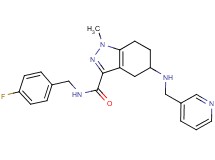 N-(4-fluorobenzyl)-1-methyl-5-[(3-pyridinylmethyl)amino]-4,5,6,7-tetrahydro-1H-indazole-3-carboxamide