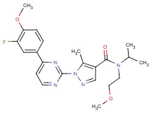 1-[4-(3-fluoro-4-methoxyphenyl)-2-pyrimidinyl]-N-isopropyl-N-(2-methoxyethyl)-5-methyl-1H-pyrazole-4-carboxamide