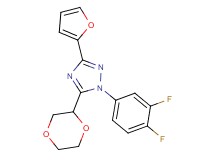 1-(3,4-difluorophenyl)-5-(1,4-dioxan-2-yl)-3-(2-furyl)-1H-1,2,4-triazole