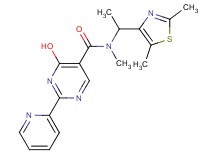 N-[1-(2,5-dimethyl-1,3-thiazol-4-yl)ethyl]-4-hydroxy-N-methyl-2-pyridin-2-ylpyrimidine-5-carboxamide