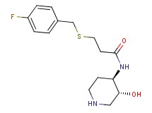 3-[(4-fluorobenzyl)thio]-N-[rel-(3R,4R)-3-hydroxy-4-piperidinyl]propanamide hydrochloride