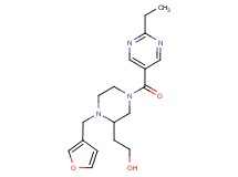 2-[4-[(2-ethyl-5-pyrimidinyl)carbonyl]-1-(3-furylmethyl)-2-piperazinyl]ethanol