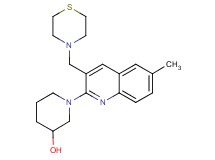 1-[6-methyl-3-(4-thiomorpholinylmethyl)-2-quinolinyl]-3-piperidinol