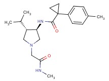 N-{rel-(3R,4S)-4-isopropyl-1-[2-(methylamino)-2-oxoethyl]-3-pyrrolidinyl}-1-(4-methylphenyl)cyclopropanecarboxamide hydrochloride