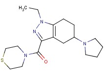 1-ethyl-5-(1-pyrrolidinyl)-3-(4-thiomorpholinylcarbonyl)-4,5,6,7-tetrahydro-1H-indazole