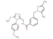 3-[(3,5-dimethyl-1H-pyrazol-1-yl)methyl]-N-{[4-(4-methoxyphenyl)-5-(methylthio)-4H-1,2,4-triazol-3-yl]methyl}benzamide