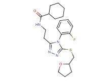 N-(2-{4-(2-fluorophenyl)-5-[(tetrahydro-2-furanylmethyl)thio]-4H-1,2,4-triazol-3-yl}ethyl)cyclohexanecarboxamide