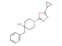 4-benzyl-1-(5-cyclopropyl-1,3,4-oxadiazol-2-yl)piperidin-4-ol