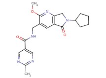 N-[(6-cyclopentyl-2-methoxy-5-oxo-6,7-dihydro-5H-pyrrolo[3,4-b]pyridin-3-yl)methyl]-2-methylpyrimidine-5-carboxamide